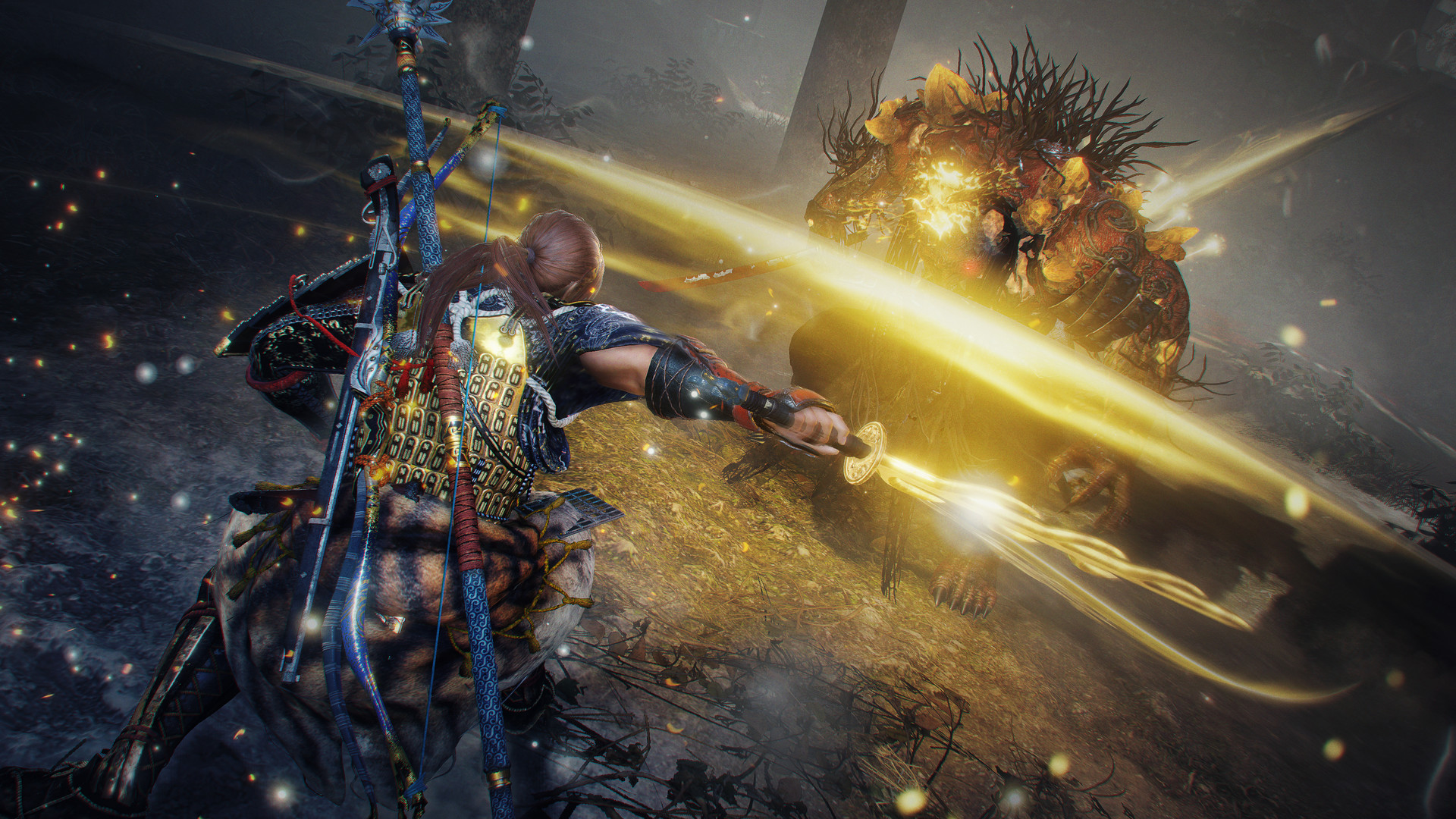 仁王2：完整版|v1.28.08|官方中文|支持手柄|Nioh 2 – The Complete Edition|Complete Edition|76.4GB|支持磁力下载|赠多项修改器|外送全称号.全妖怪武器等等.全收集真正完美存档|赠角色设定原画集插图13跳跳游戏网