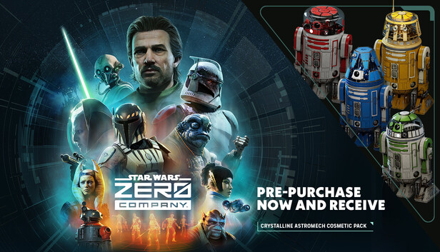 Official Star Wars Zero Company Steam capsule art showing the squad in a Clone Wars tactics scene
