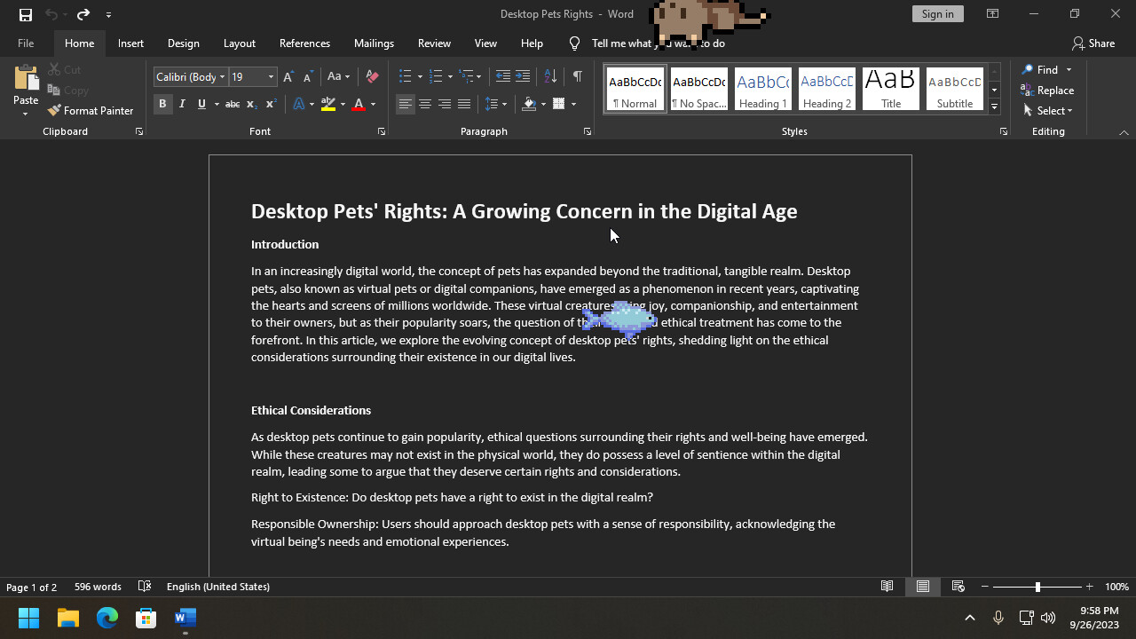 Desktop Pet Project