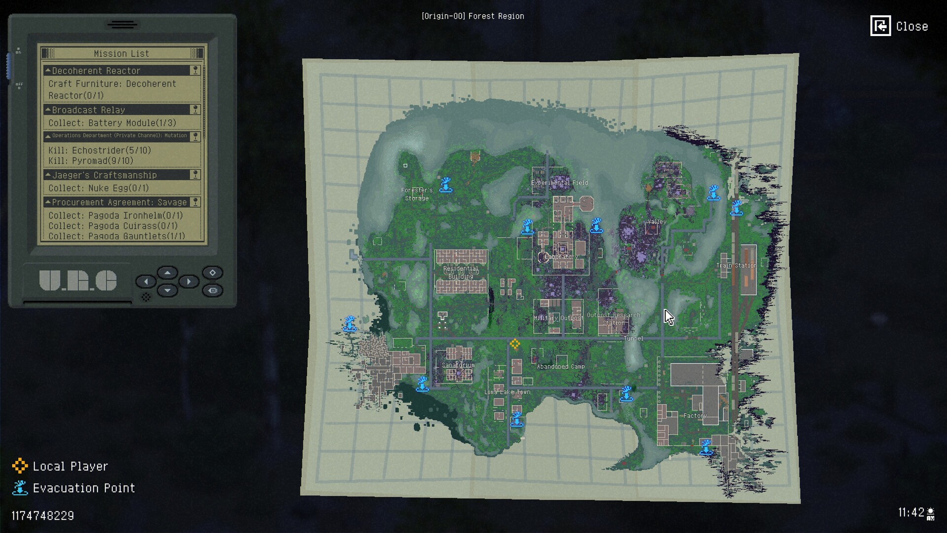 Mission map and extraction planning in No Such Place