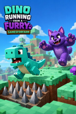 Dino running from a FURRY: GAMESFORFARM