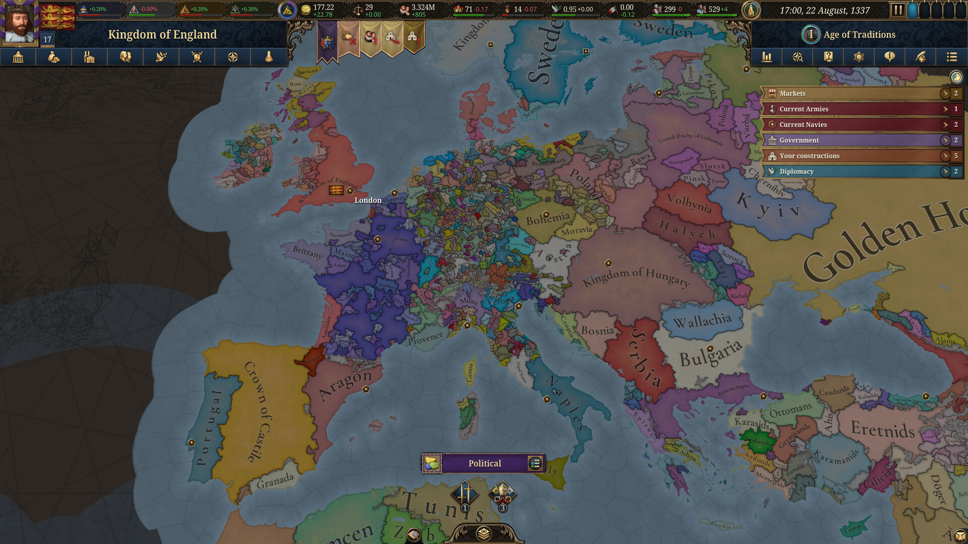图片[1]-【策略/即时战略/战争】欧陆风云5/Europa Universalis V v1.2.5 豪华中文版 全DLC 打包修改器【20GB】-嘤嘤怪之家
