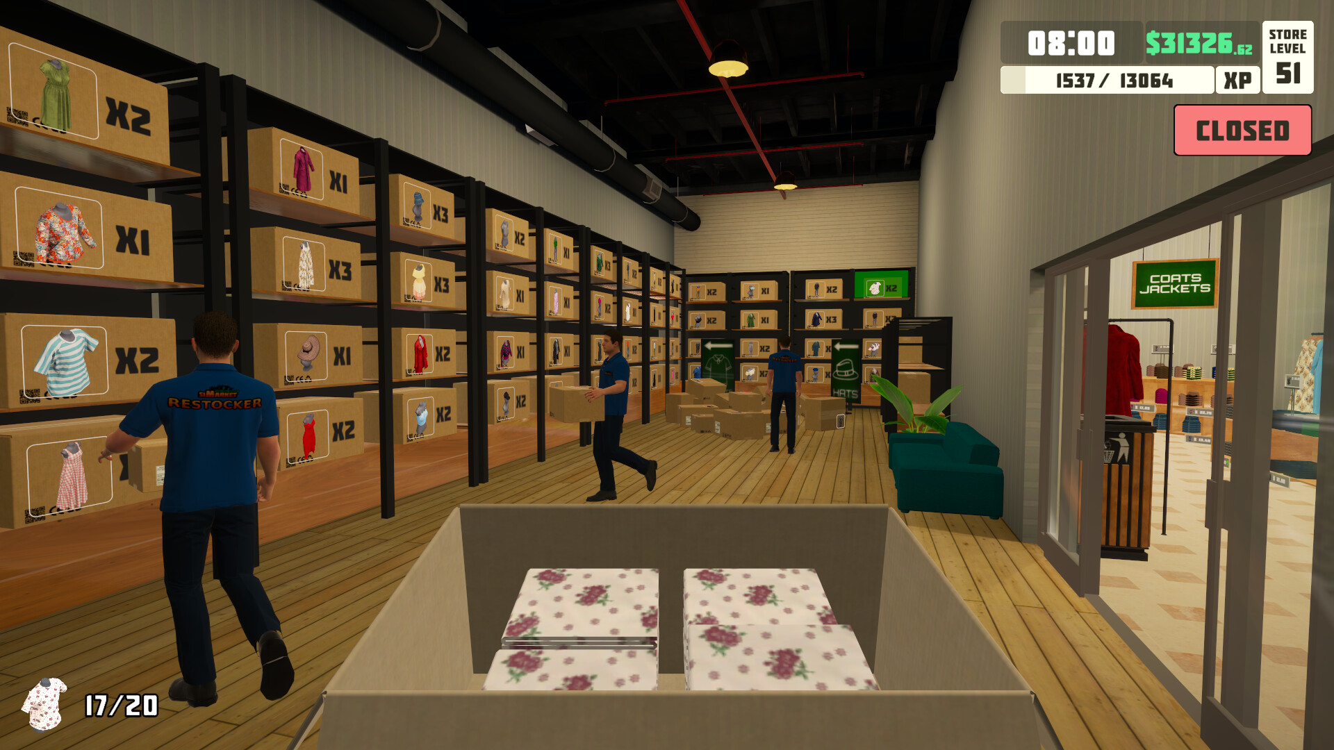 服装商店模拟器/siMarket Cloth Store Simulator Build.18224083|模拟经营|容量697M|免安装绿色中文版|支持键盘.鼠标.手柄-小辉娱乐网