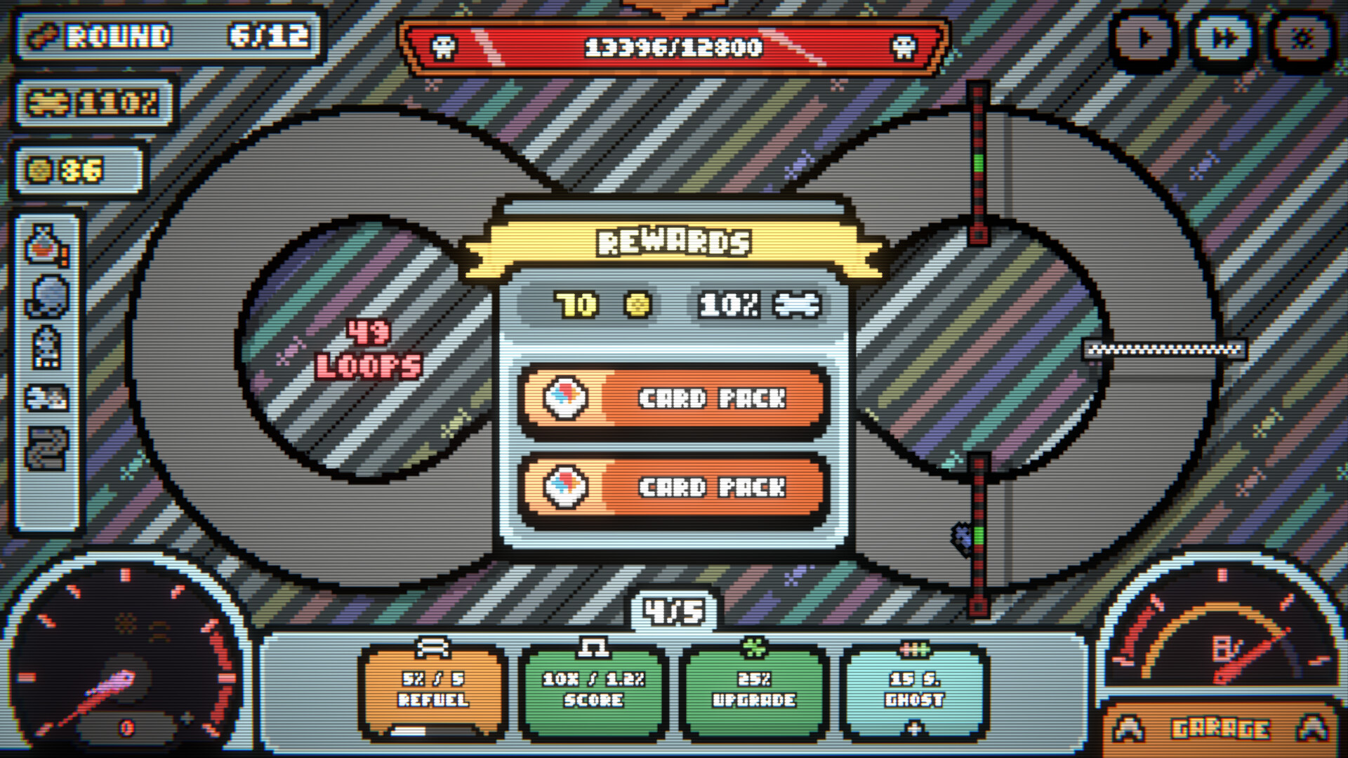 环形车道 The Loopler for Mac 飞驰的槽车为主题的Roguelite卡牌构建游戏
