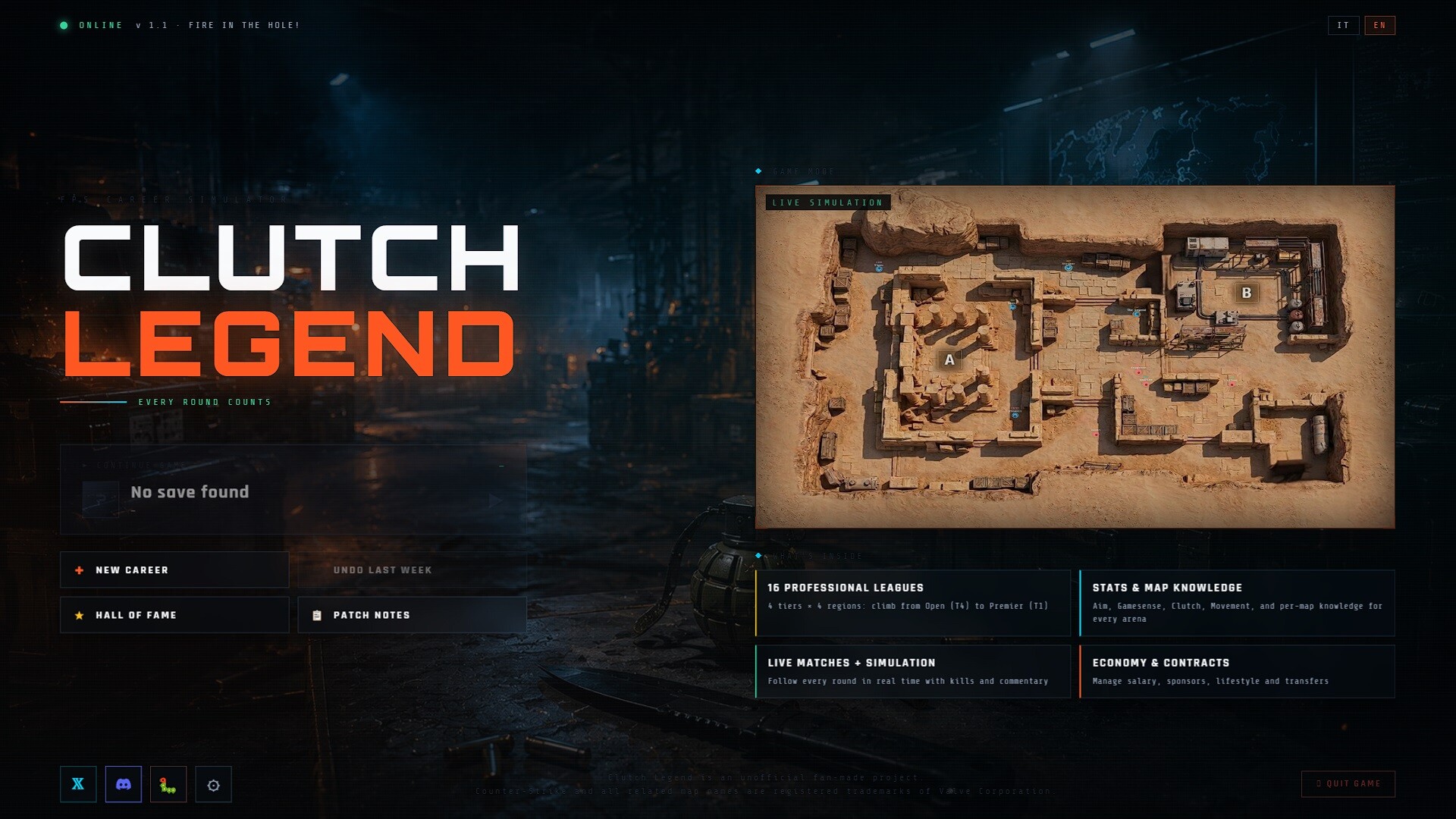 绝杀传奇:FPS生涯模拟器|Clutch Legend|Build.24174170|官方中文|容量540M插图2跳跳游戏网 绝杀传奇:FPS生涯模拟器|Clutch Legend|Build.24174170|官方中文|容量540M插图2跳跳游戏网