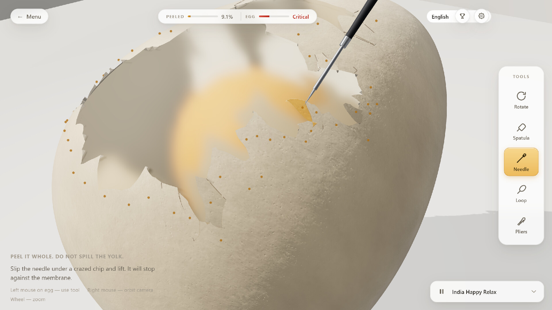 Raw Egg Peeling