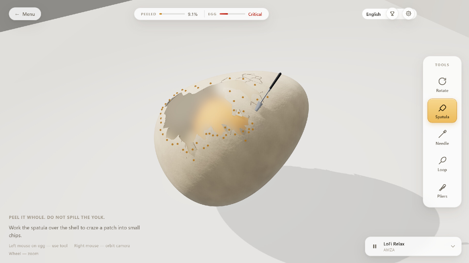 Raw Egg Peeling