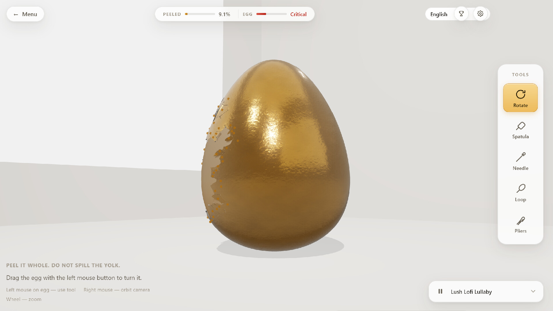 Raw Egg Peeling